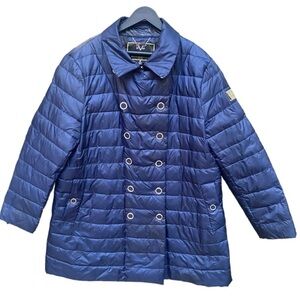 Versace 19.69 Navy Puffer Jacket with Silver Hardware 19V69 I Size: 2X